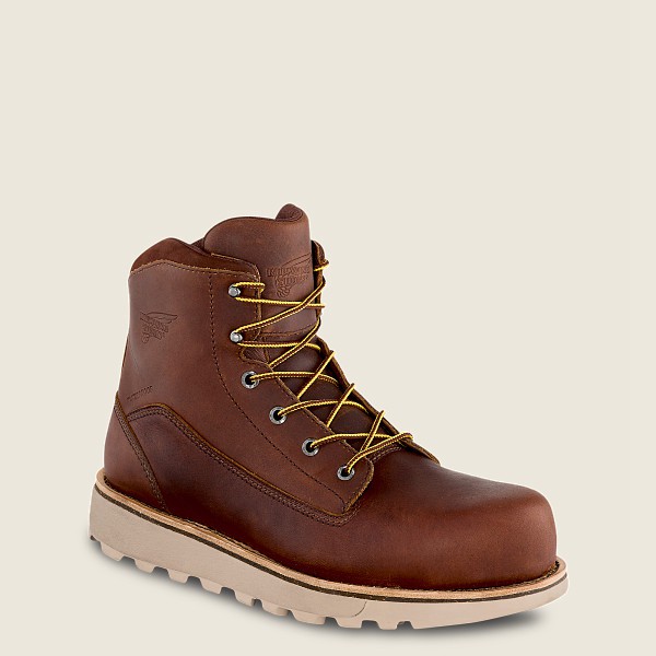 Red Wing Mens Safety Boots - Traction Tred Lite - 6-inch Waterproof Toe - Brown - AVJ596487